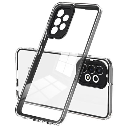 For Samsung Galaxy A32 4G (EU Version) 3-in-1 Clear TPU Backplate + PC Frame + PC Camera Protection Phone Drop-proof Case Anti-scratch Back Cover