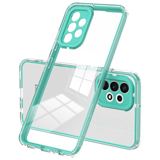 For Samsung Galaxy A32 4G (EU Version) 3-in-1 Clear TPU Backplate + PC Frame + PC Camera Protection Phone Drop-proof Case Anti-scratch Back Cover