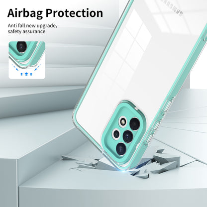 For Samsung Galaxy A32 4G (EU Version) 3-in-1 Clear TPU Backplate + PC Frame + PC Camera Protection Phone Drop-proof Case Anti-scratch Back Cover