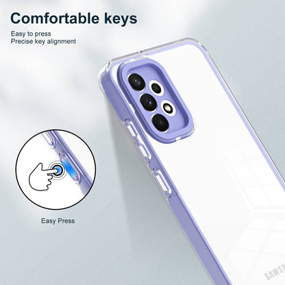 For Samsung Galaxy A32 4G (EU Version) 3-in-1 Clear TPU Backplate + PC Frame + PC Camera Protection Phone Drop-proof Case Anti-scratch Back Cover