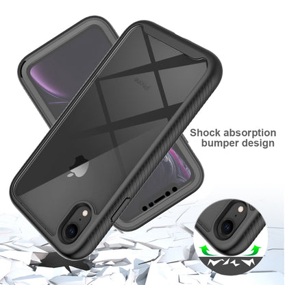 For iPhone XR 6.1 inch 3-in-1 Anti-scratch Phone Case Hard PC + Soft TPU Drop-proof Mobile Phone Hybrid Cover with PET Screen Protector