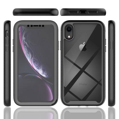 For iPhone XR 6.1 inch 3-in-1 Anti-scratch Phone Case Hard PC + Soft TPU Drop-proof Mobile Phone Hybrid Cover with PET Screen Protector