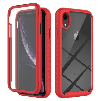 For iPhone XR 6.1 inch 3-in-1 Anti-scratch Phone Case Hard PC + Soft TPU Drop-proof Mobile Phone Hybrid Cover with PET Screen Protector