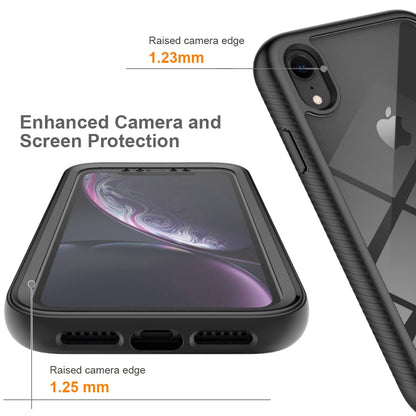 For iPhone XR 6.1 inch 3-in-1 Anti-scratch Phone Case Hard PC + Soft TPU Drop-proof Mobile Phone Hybrid Cover with PET Screen Protector