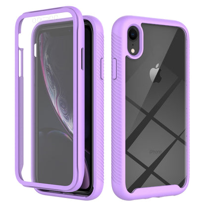 For iPhone XR 6.1 inch 3-in-1 Anti-scratch Phone Case Hard PC + Soft TPU Drop-proof Mobile Phone Hybrid Cover with PET Screen Protector