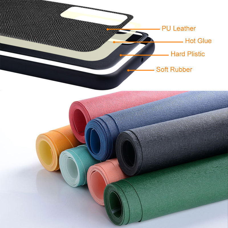 AIORIA Phone Case For Samsung Galaxy Z Fold3 5G Anti-drop Cross Texture PU Leather Coating PC Anti-scratch Back Cover