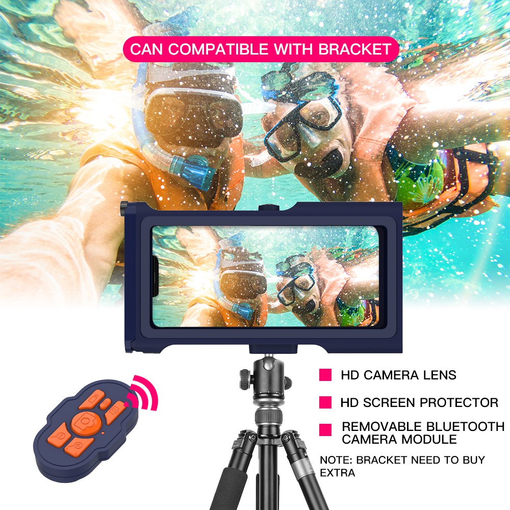 SHELLBOX Professional Diving Phone Case 15M Waterproof Protective Housing Case for iPhone 13 Pro Max / X /  XR / XS Max Underwater Phone Case with Bluetooth Camera Module