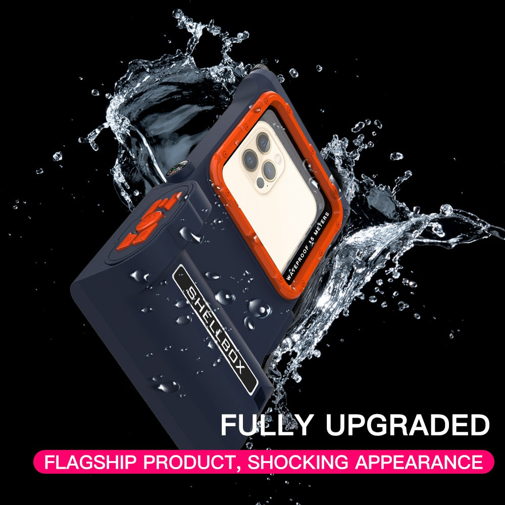 SHELLBOX Professional Diving Phone Case 15M Waterproof Protective Housing Case for iPhone 13 Pro Max / X /  XR / XS Max Underwater Phone Case with Bluetooth Camera Module