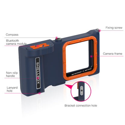 SHELLBOX Professional Diving Phone Case 15M Waterproof Protective Housing Case for iPhone 13 Pro Max / X /  XR / XS Max Underwater Phone Case with Bluetooth Camera Module