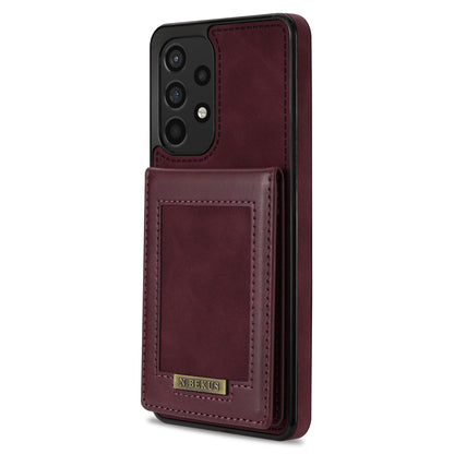 N.BEKUS For Samsung Galaxy A52 4G / 5G / A52s 5G Shockproof Phone Case Vertical Card Holder Kickstand PU Leather+TPU RFID Blocking Phone Cover