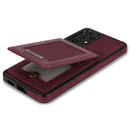 N.BEKUS For Samsung Galaxy A52 4G / 5G / A52s 5G Shockproof Phone Case Vertical Card Holder Kickstand PU Leather+TPU RFID Blocking Phone Cover