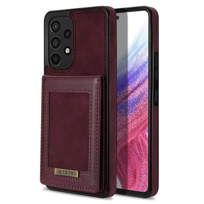 N.BEKUS For Samsung Galaxy A52 4G / 5G / A52s 5G Shockproof Phone Case Vertical Card Holder Kickstand PU Leather+TPU RFID Blocking Phone Cover