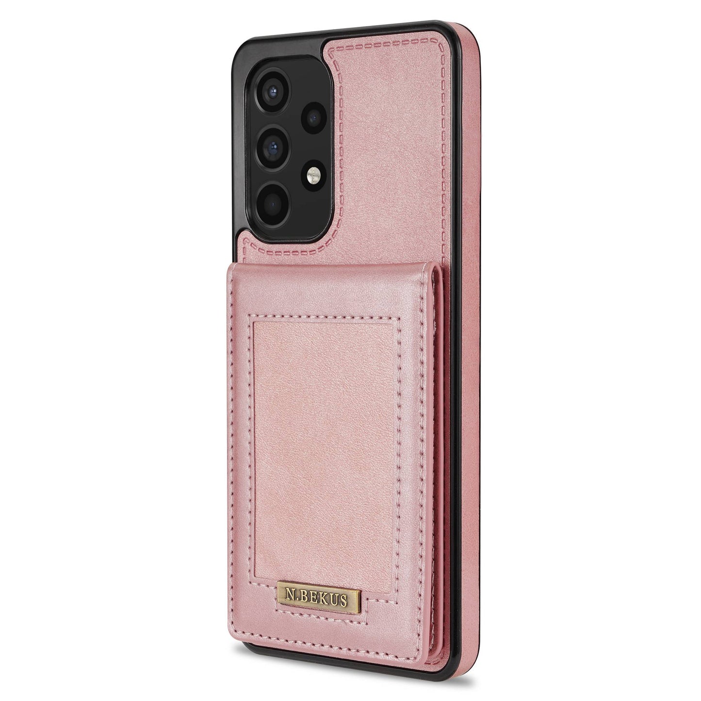 N.BEKUS For Samsung Galaxy A52 4G / 5G / A52s 5G Shockproof Phone Case Vertical Card Holder Kickstand PU Leather+TPU RFID Blocking Phone Cover