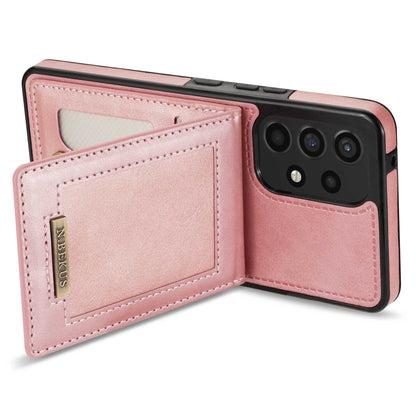 N.BEKUS For Samsung Galaxy A52 4G / 5G / A52s 5G Shockproof Phone Case Vertical Card Holder Kickstand PU Leather+TPU RFID Blocking Phone Cover