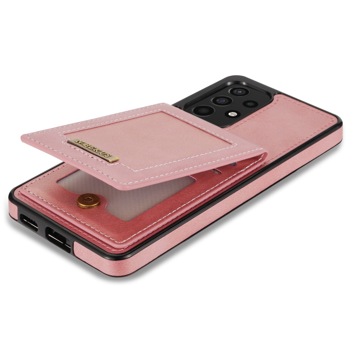 N.BEKUS For Samsung Galaxy A52 4G / 5G / A52s 5G Shockproof Phone Case Vertical Card Holder Kickstand PU Leather+TPU RFID Blocking Phone Cover