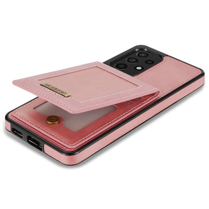 N.BEKUS For Samsung Galaxy A52 4G / 5G / A52s 5G Shockproof Phone Case Vertical Card Holder Kickstand PU Leather+TPU RFID Blocking Phone Cover