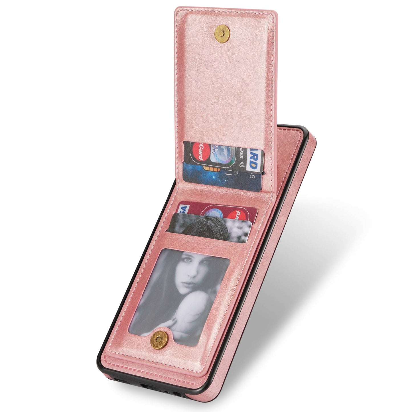 N.BEKUS For Samsung Galaxy A52 4G / 5G / A52s 5G Shockproof Phone Case Vertical Card Holder Kickstand PU Leather+TPU RFID Blocking Phone Cover