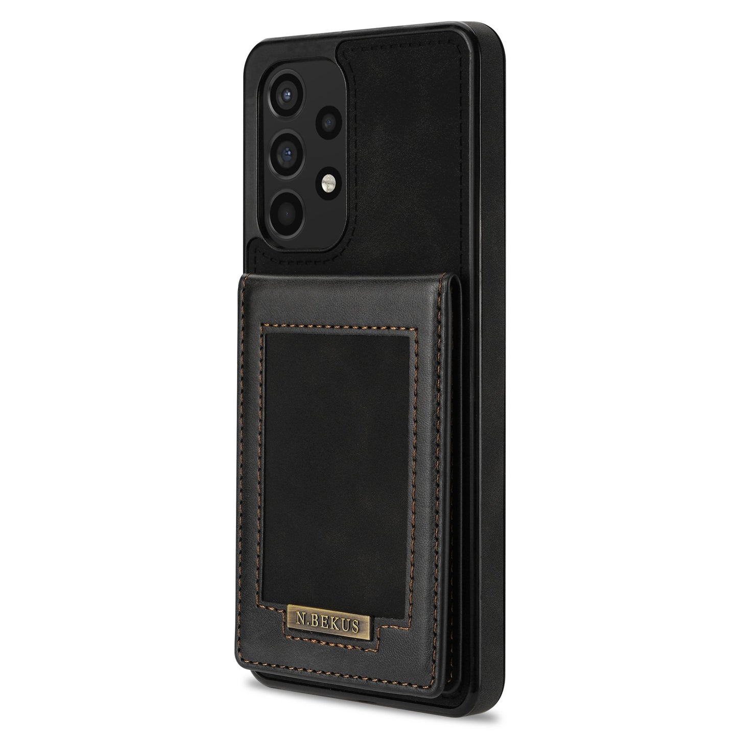 N.BEKUS For Samsung Galaxy A52 4G / 5G / A52s 5G Shockproof Phone Case Vertical Card Holder Kickstand PU Leather+TPU RFID Blocking Phone Cover