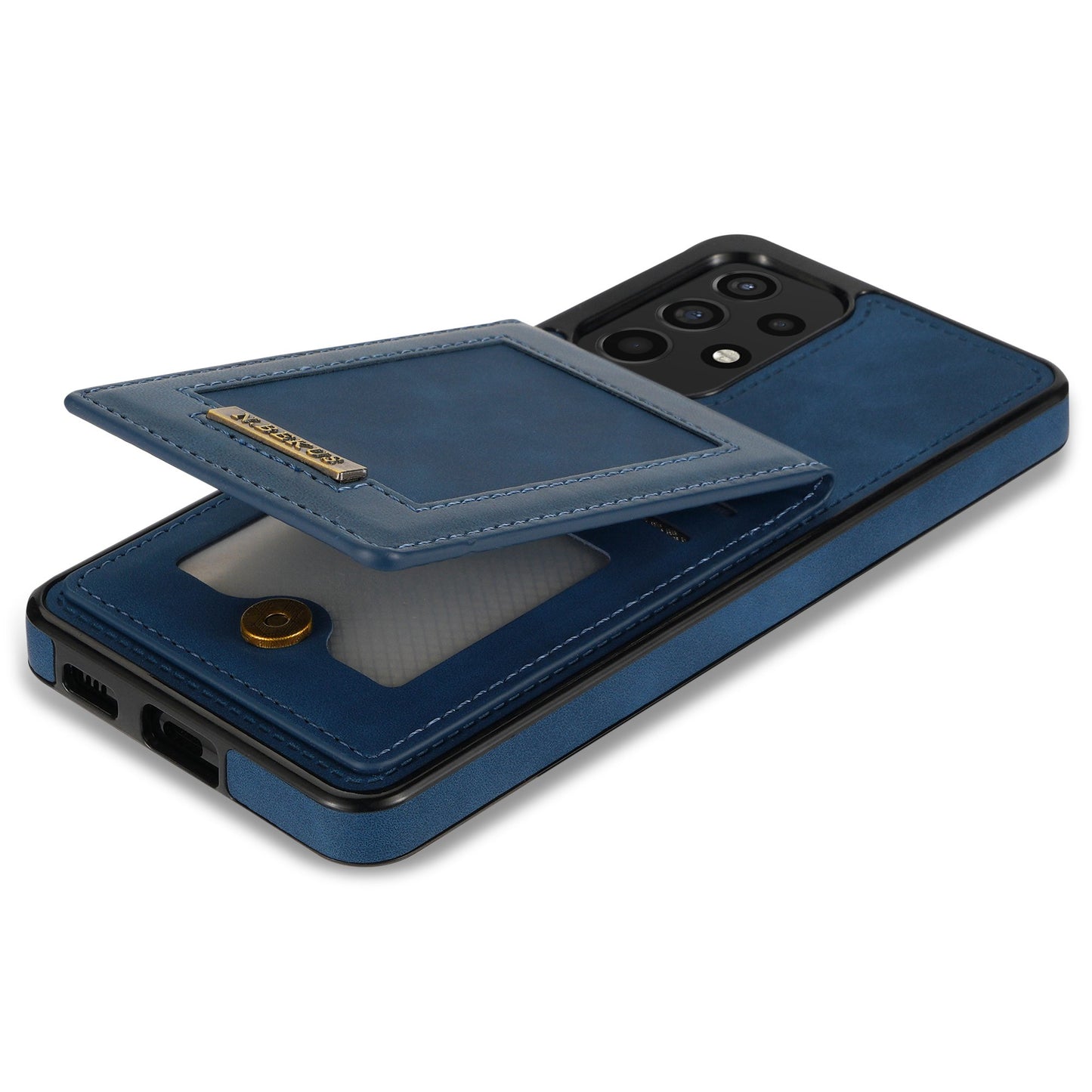 N.BEKUS For Samsung Galaxy A52 4G / 5G / A52s 5G Shockproof Phone Case Vertical Card Holder Kickstand PU Leather+TPU RFID Blocking Phone Cover
