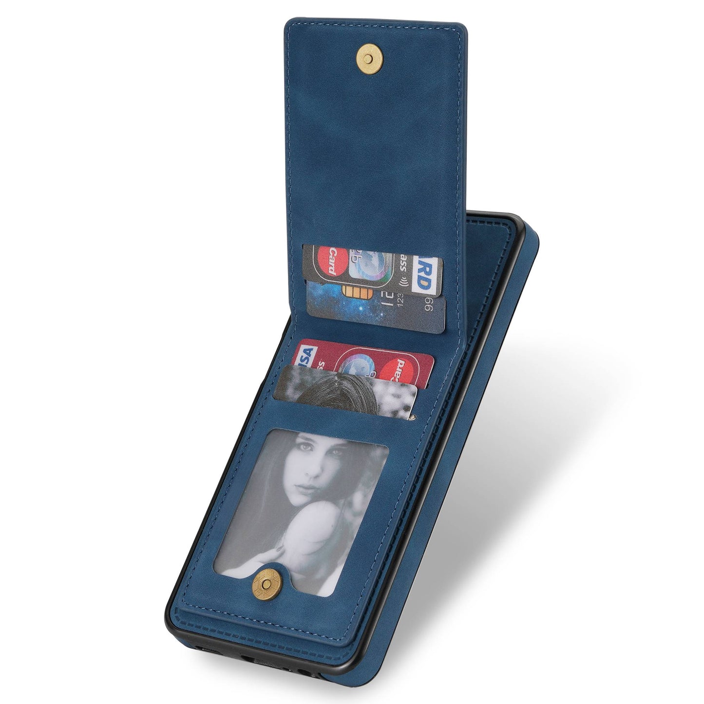 N.BEKUS For Samsung Galaxy A52 4G / 5G / A52s 5G Shockproof Phone Case Vertical Card Holder Kickstand PU Leather+TPU RFID Blocking Phone Cover