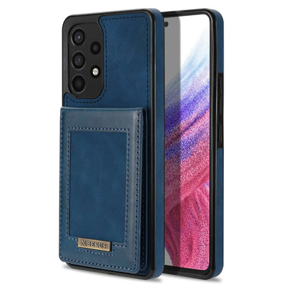N.BEKUS For Samsung Galaxy A52 4G / 5G / A52s 5G Shockproof Phone Case Vertical Card Holder Kickstand PU Leather+TPU RFID Blocking Phone Cover