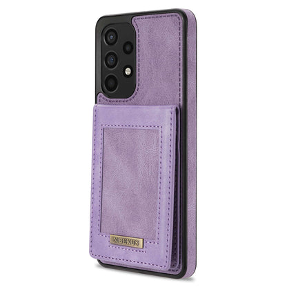 N.BEKUS For Samsung Galaxy A52 4G / 5G / A52s 5G Shockproof Phone Case Vertical Card Holder Kickstand PU Leather+TPU RFID Blocking Phone Cover