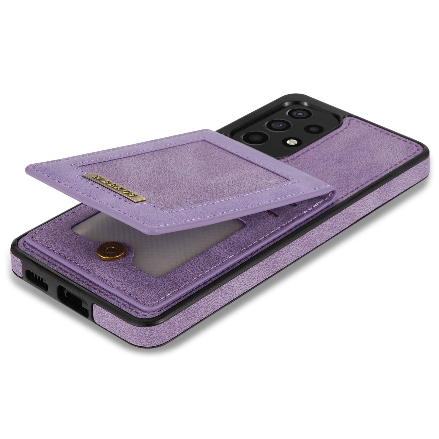 N.BEKUS For Samsung Galaxy A52 4G / 5G / A52s 5G Shockproof Phone Case Vertical Card Holder Kickstand PU Leather+TPU RFID Blocking Phone Cover