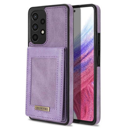 N.BEKUS For Samsung Galaxy A52 4G / 5G / A52s 5G Shockproof Phone Case Vertical Card Holder Kickstand PU Leather+TPU RFID Blocking Phone Cover