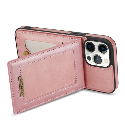 N.BEKUS RFID Blocking Phone Case for iPhone 13 Pro 6.1 inch, Vertical Card Holder Kickstand Design PU Leather and TPU Phone Cover