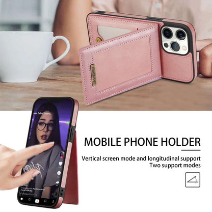 N.BEKUS RFID Blocking Phone Case for iPhone 13 Pro 6.1 inch, Vertical Card Holder Kickstand Design PU Leather and TPU Phone Cover