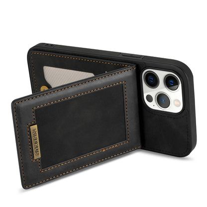 N.BEKUS RFID Blocking Phone Case for iPhone 13 Pro 6.1 inch, Vertical Card Holder Kickstand Design PU Leather and TPU Phone Cover