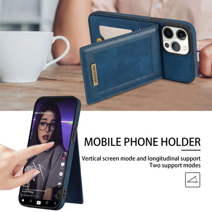N.BEKUS RFID Blocking Phone Case for iPhone 13 Pro 6.1 inch, Vertical Card Holder Kickstand Design PU Leather and TPU Phone Cover