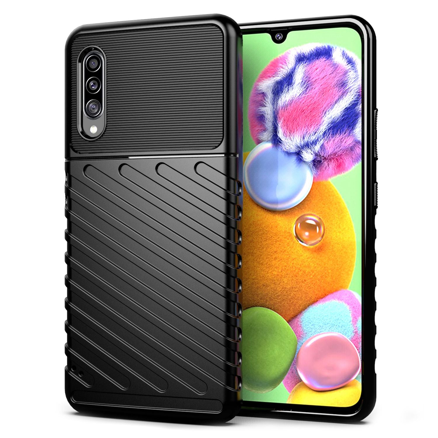 For Samsung Galaxy A90 5G Thunder Series Wear-resistant Case Thickened TPU Cell Phone Shell