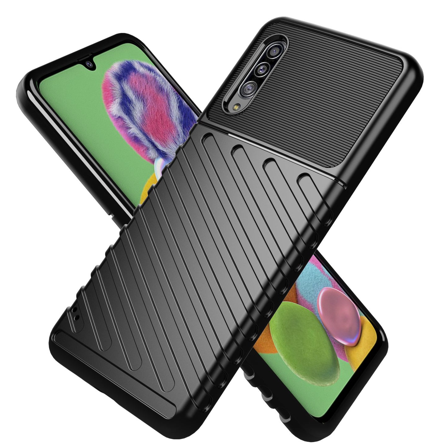 For Samsung Galaxy A90 5G Thunder Series Wear-resistant Case Thickened TPU Cell Phone Shell