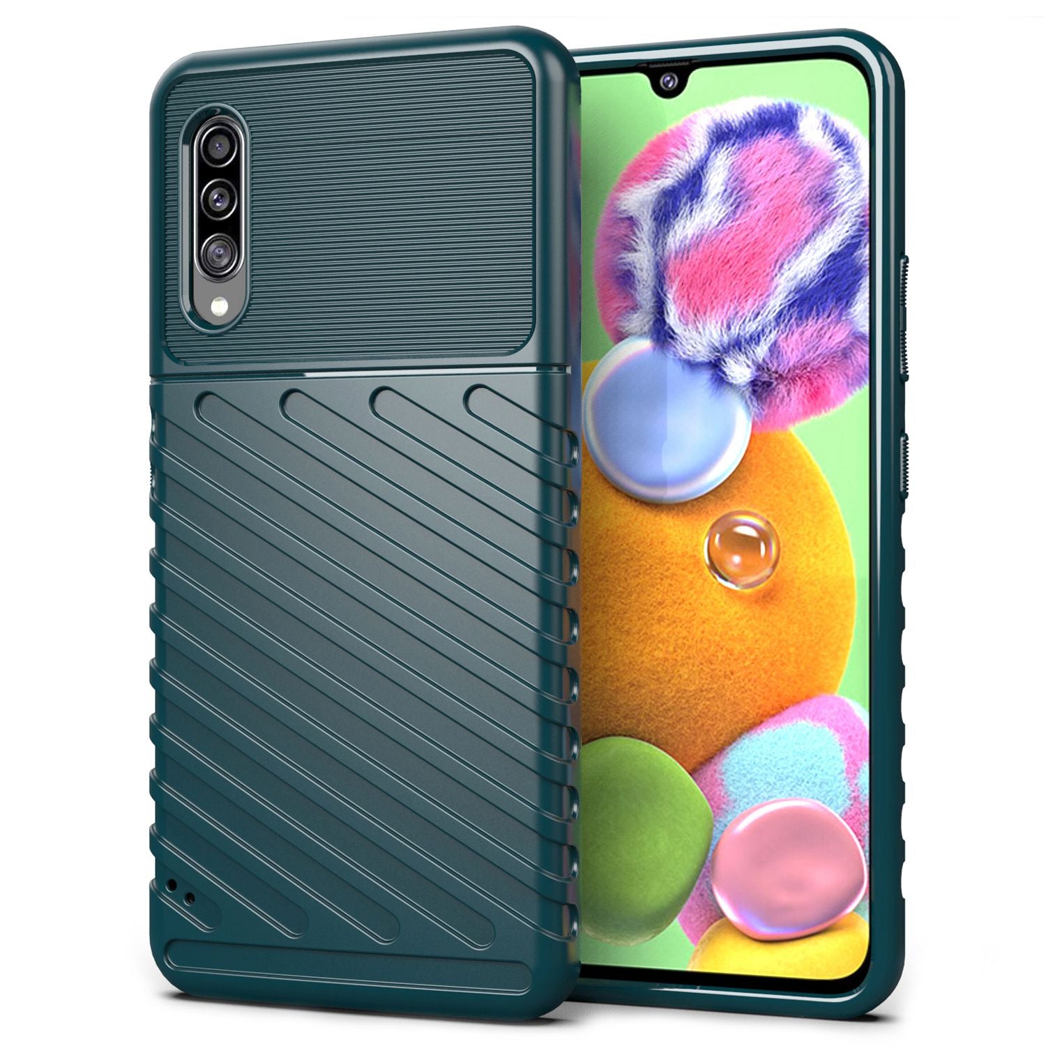 For Samsung Galaxy A90 5G Thunder Series Wear-resistant Case Thickened TPU Cell Phone Shell