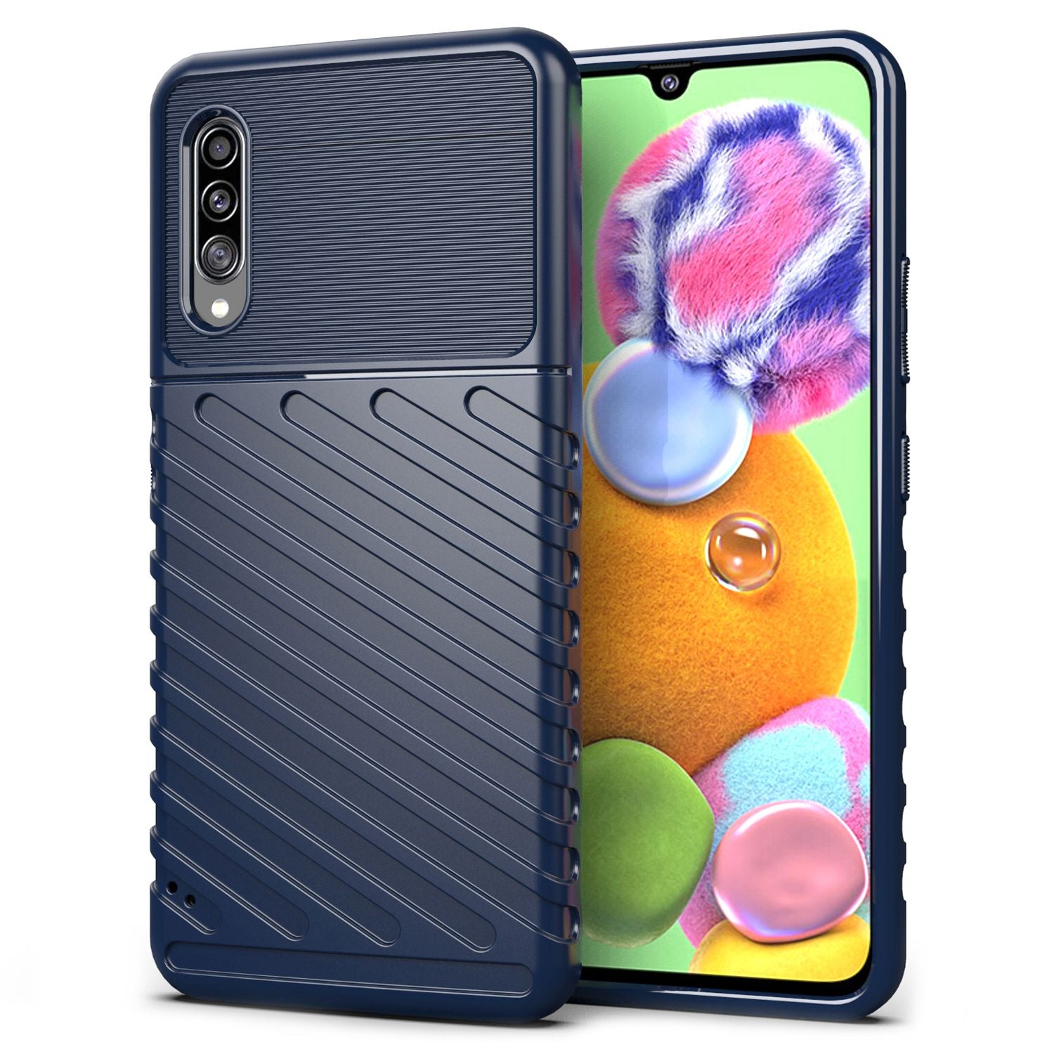 For Samsung Galaxy A90 5G Thunder Series Wear-resistant Case Thickened TPU Cell Phone Shell