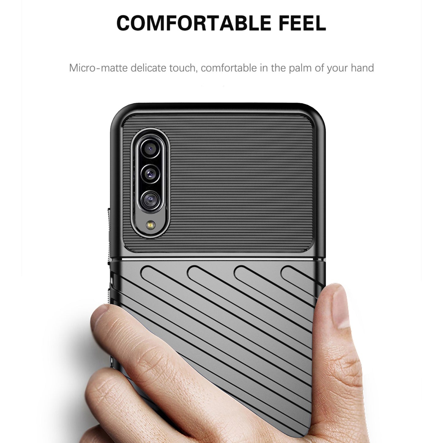 For Samsung Galaxy A90 5G Thunder Series Wear-resistant Case Thickened TPU Cell Phone Shell