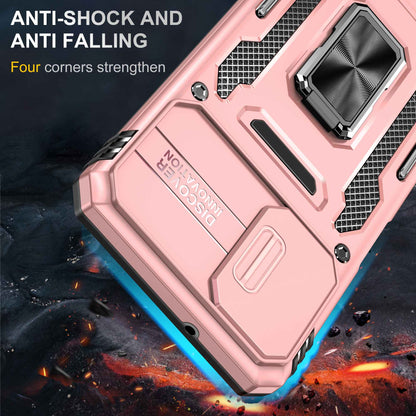 For Samsung Galaxy A12 / F12 / M12 Armor Series Hybrid Hard PC Soft TPU Shockproof Case Ring Car Mount Kickstand Back Shell with Camera Cover