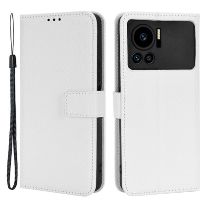 For Infinix Note 12 VIP 4G / X672 Full Protection Diamond Texture PU Leather Phone Case Anti-shock Stand Flip Wallet Cover with Strap