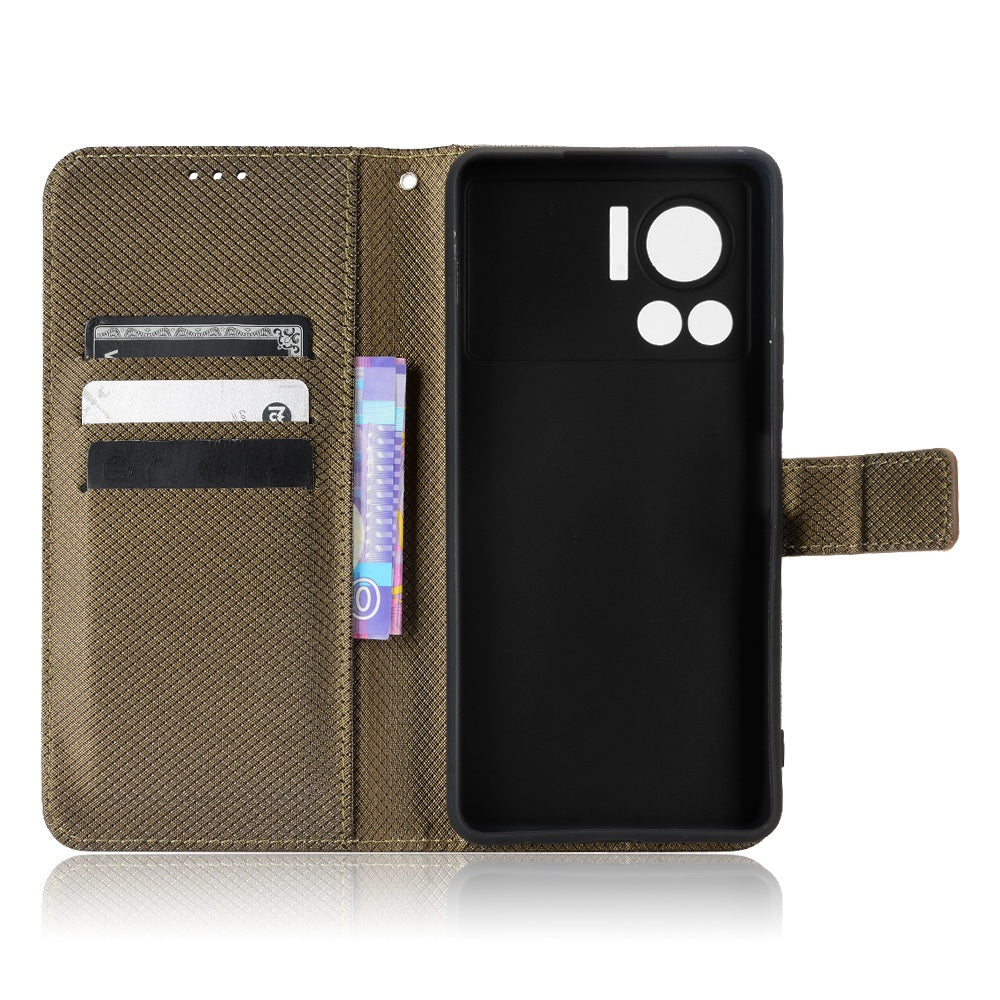 For Infinix Note 12 VIP 4G / X672 Full Protection Diamond Texture PU Leather Phone Case Anti-shock Stand Flip Wallet Cover with Strap