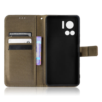For Infinix Note 12 VIP 4G / X672 Full Protection Diamond Texture PU Leather Phone Case Anti-shock Stand Flip Wallet Cover with Strap