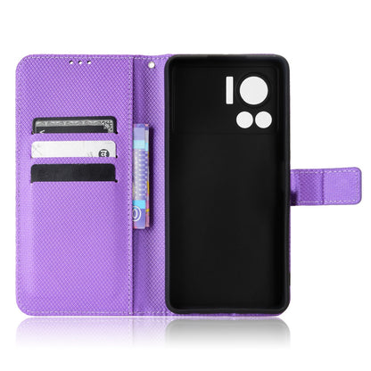 For Infinix Note 12 VIP 4G / X672 Full Protection Diamond Texture PU Leather Phone Case Anti-shock Stand Flip Wallet Cover with Strap