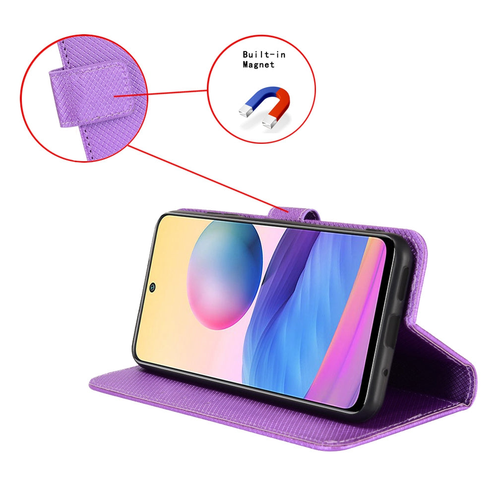For Infinix Note 12 VIP 4G / X672 Full Protection Diamond Texture PU Leather Phone Case Anti-shock Stand Flip Wallet Cover with Strap