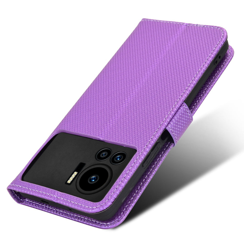 For Infinix Note 12 VIP 4G / X672 Full Protection Diamond Texture PU Leather Phone Case Anti-shock Stand Flip Wallet Cover with Strap
