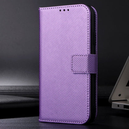 For Infinix Note 12 VIP 4G / X672 Full Protection Diamond Texture PU Leather Phone Case Anti-shock Stand Flip Wallet Cover with Strap