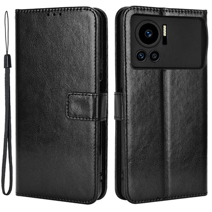 For Infinix Note 12 VIP X672 4G Crazy Horse Texture Wallet Style Case Stand TPU+PU Leather Double Protection Phone Cover with Strap