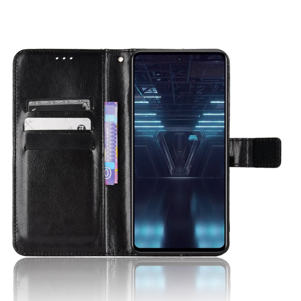 For Infinix Note 12 VIP X672 4G Crazy Horse Texture Wallet Style Case Stand TPU+PU Leather Double Protection Phone Cover with Strap