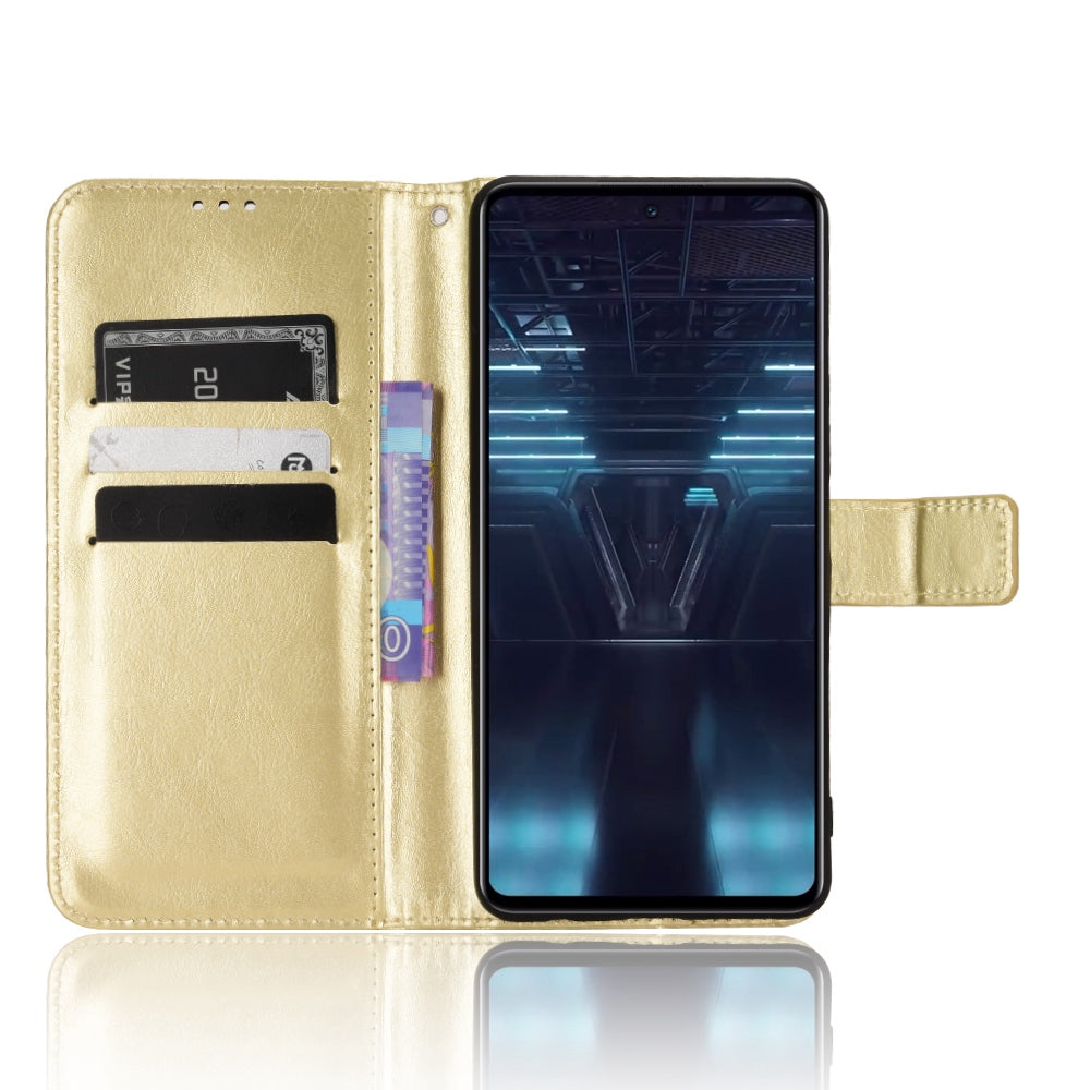 For Infinix Note 12 VIP X672 4G Crazy Horse Texture Wallet Style Case Stand TPU+PU Leather Double Protection Phone Cover with Strap