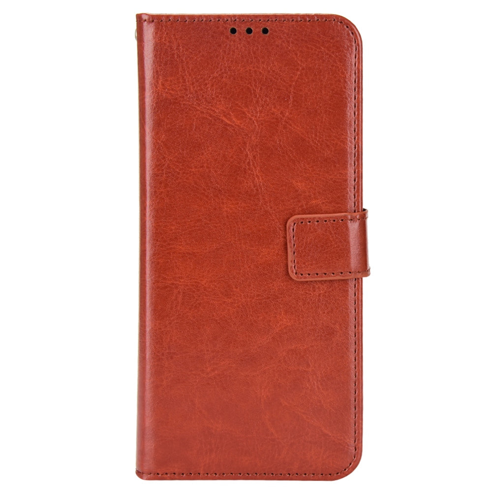 For Infinix Note 12 VIP X672 4G Crazy Horse Texture Wallet Style Case Stand TPU+PU Leather Double Protection Phone Cover with Strap