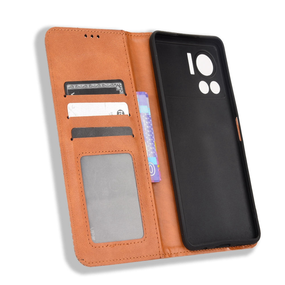For Infinix Note 12 VIP X672 4G Vintage PU Leather Scratch-resistant Phone Case Stand Drop-proof Shell with Wallet